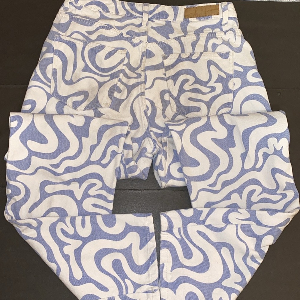 Cotton On Size 8 Long Straight Jeans In Blue Swirl - Picture 10 of 15